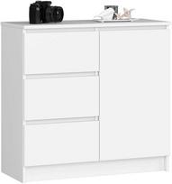 balta komoda - Komoda Akord Jerry K80, balta (White) - 1 nuotrauka