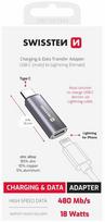 usb c lightning adapteris - Swissten Textile USB-C / Lightning Adapteris Juodas (Black) - 2 nuotrauka