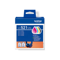 rj45 rinkinys - Brother LC521VAL | Ink Cartridge | Black, Cyan, Magenta,Yellow - 1 nuotrauka