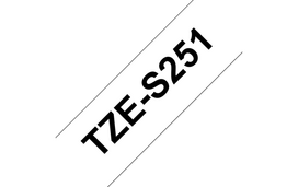 Brother | TZe-S251 Strong Adhesive Laminated Tape | Black on White | TZe | 8 m | 2.4 cm | TZeS251