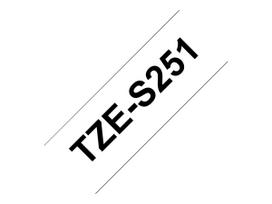 spausdintuvas balta - Brother | TZe-S251 Strong Adhesive Laminated Tape | Black on White | TZe | 8 m | 2.4 cm | TZeS251 - 5 nuotrauka