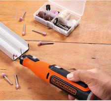 black decker rotary tool - Black & Decker BCRT8IK-XJ Daugiafunkcis įrankis, 7.2V, su priedais (Juodas/Orange) - 4 nuotrauka