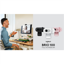 logitech web kamera - Logitech Brio 100, FHD (Juoda) - 7 nuotrauka