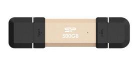 isorinis ssd diskas 500gb - Silicon Power DS72 | 500GB | USB Type-A/USB Type-C 3.2 Gen 2 | Gold | SP500GBUC3S72VPG - 1 nuotrauka