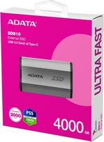 ssd isorinis - External SSD|ADATA|SD810|4TB|USB-C|Write speed 2000MBytes/sec|Read speed 2000MBytes/sec|SD810-4000G-CSG - 5 nuotrauka