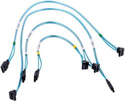 sata cable - Supermicro 4 x Round SATA cable 0.56 m Juodas (Black), Mėlynas (Blue), Baltas (White) - 1 nuotrauka