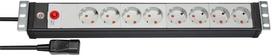 Brennenstuhl Premium-Line 19" maitinimo juostelė 8 lizdai 3 m Juoda/Sidabrinė (Black/Silver)