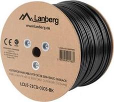 LANBERG LCU5-21CU-0305-BK UTP kabelis 305m Juodas (Black)