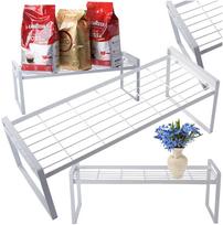 Metalinis virtuvės organizatoriaus stovas, vieno lygio, Baltas (White)