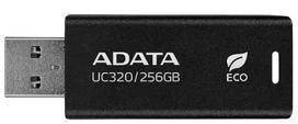 usb flash 256gb - MEMORY DRIVE FLASH USB3.2 256G/BLACK UC320-256G-RBK/BK ADATA - 1 nuotrauka