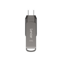 type c to usb - Lexar | 2-in-1 Flash Drive up to 130MB/s read | JumpDrive Dual Drive D400 | 64GB | Type-C and Type-A USB 3.1 | Grey | LJDD400064G-BNQNG - 1 nuotrauka