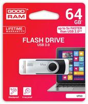 64gb usb 3.0 - GOODRAM 64GB UTS3 BLACK USB 3.0 | UTS3-0640K0R11 - 1 nuotrauka