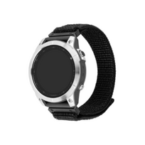 garmin dirzelis - Fixed | Sporty Strap for Garmin QuickFit 26mm | 160-210 | Black | Nylon | FIXNST2-QF26MM-BK - 1 nuotrauka
