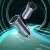 baseus 5a usb c - Baseus TZCCJD-0G Golden Contactor Dual Quick Charger USB-A/ USB-C 40W - 24 nuotrauka