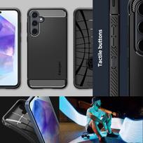 a55 spigen - Spigen "Rugged Armor Matte A55 5G" Black - 1 nuotrauka