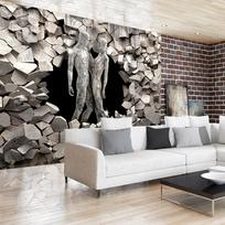 Fototapetas Artgeist Love Made Of Stone - Shiny Silhouettes Surrounded By Sharp Elements 4XLNEW011547, 280 cm x 400 cm