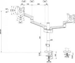 monitoriu laikiklis 100x100 - MONITOR ACC DESK MOUNT 17-27''/DUAL DS60-425BL2 NEOMOUNTS - 2 nuotrauka