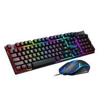 T-WOLF TF200 Rainbow LED žaidimų klaviatūros ir pelės rinkinys | 035029