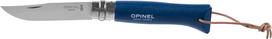 peiliai su deklu - Peilis su diržėliu Opinel Colorama 08 Inox Grab mėlynas, su dėklu - 1 nuotrauka