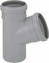 kanalizacijos trisakis 50 45 - Trišakis Wavin 3-Way Drain Pipe Grey 45° 50/40mm - 1 nuotrauka