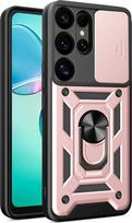 Hurtel Hybrid Armor Camshield dėklas Samsung Galaxy S25 Ultra - Rožinis (Pink)