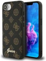 apple 17e - GUESS Peony Script Logo MagSafe Dėklas iPhone 16e Juodas (Black) - 1 nuotrauka