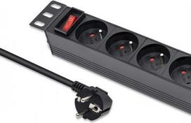 ilgintuvas rite - Qoltec 54602 PDU maitinimo blokas RACK 10'' 1U 16A 4xFRENCH 1.8m - 1 nuotrauka