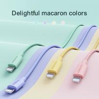 laidai kabeliai jungtys - Joyroom Colorful Data kabelis S-2030M13 USB-A / Lightning 2.4A 2m - rožinis (Pink) - 1 nuotrauka