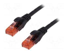 utp kabelis juodas - Digitus DK-1612-050/BK Patch cord RJ45 Cat.6 U/UTP 5m Juodas (Black) - 1 nuotrauka