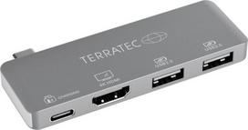 type 1 2 adapteris - Terratec Connect C4 USB-C Adapteris su PD, HDMI ir USB 3.0 Sidabras (Silver) - 1 nuotrauka