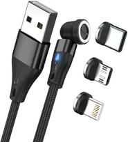cable magnetic - RealPower Magnetic Charge USB A Cable 0.2m Juodas (Black) - 1 nuotrauka