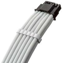 corsair 12v 2x6 - CableMod C-Series Pro ModMesh Sleeved 12V-2x6 12VHPWR StealthSense PCIe kabelis Corsair Type 5 RMx SHIFT (16-pin į 90° 16-pin, 65 cm) - Baltas (White) - 1 nuotrauka
