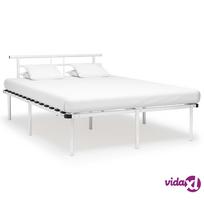 vidaXL Lovos rėmas, baltos spalvos (White), 140x200 cm, metalas