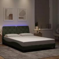vidaXL Lovos rėmas su LED, šviesiai pilkas (Light Grey), 120x200 cm, aksomas