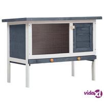 vidaXL Lauko narvas triušiams, Pilkas (Gray), mediena, 1 aukštas
