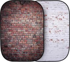 Manfrotto background Urban Collapsible 1.5x2.1m, classic red/distressed white brick (LB5706) | LL LB5706