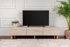 TV staliukas Hanah Home Alvin, Travertinas (Travertine), 180 cm x 42 cm x 31.4 cm