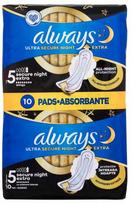 ALWAYS ULTRA SECURE NIGHT EXTRA, higieniniai paketai, S5, 10 vnt.