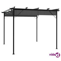 vidaXL Pergolė su įtraukiamu stogu 3x3m, antracito (Anthracite)