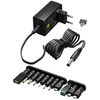 12v adapteris - Goobay Universal Power Supply 3 V - 12 V, Max. 3.6 W | 65592 - 1 nuotrauka