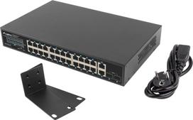 poe sakotuvas - LANBERG switch PoE  24x 1GB 2x SFP 250W | RSGE-24P-2GE-2S-250 - 1 nuotrauka