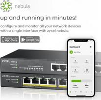 8 poe port switch - ZYXEL GS1915-8EP, 8-PORT GBE POE SMART HYBRID MODE SWITCH, STANDALONE OR NEBULAFLEX CLOUD, 60 WATT 802.3AT, DESKTOP, FANLESS | GS1915-8EP-EU0101F - 4 nuotrauka