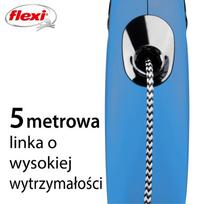 suns pavadeliais - FLEXI New Classic S Cord 5 m mėlynas (Blue) automatinis pavadėlis - 1 nuotrauka