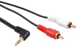 2rca kabelis - Maclean Cable 3.5mm / RCA x 2 Black 1m - 1 nuotrauka