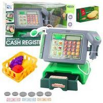 Lean Toys Žaislinis kasos aparatas vaikams su priedais, žalias (Green)