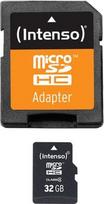 sd kortele 2gb - Intenso 32GB MicroSDHC Class 4 + SD Adapter 3403480 - 1 nuotrauka