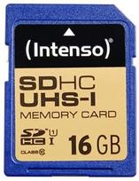 sdhc kortele 16gb - Intenso 16GB SDHC UHS-I Class 10 3421470 - 1 nuotrauka