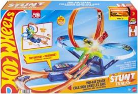 hot wheels trasos - Hot Wheels Kaskadinė trasa – Avarija ore (JFD12) - 1 nuotrauka