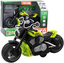 Lean Toys Žalias (Green) Žaislinis Motociklas su Šviesos ir Garsų Efektais