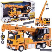 su kranu - GLW Statybinis kranas su garsu ir šviesa ZA5011, geltona (Yellow) - 1 nuotrauka